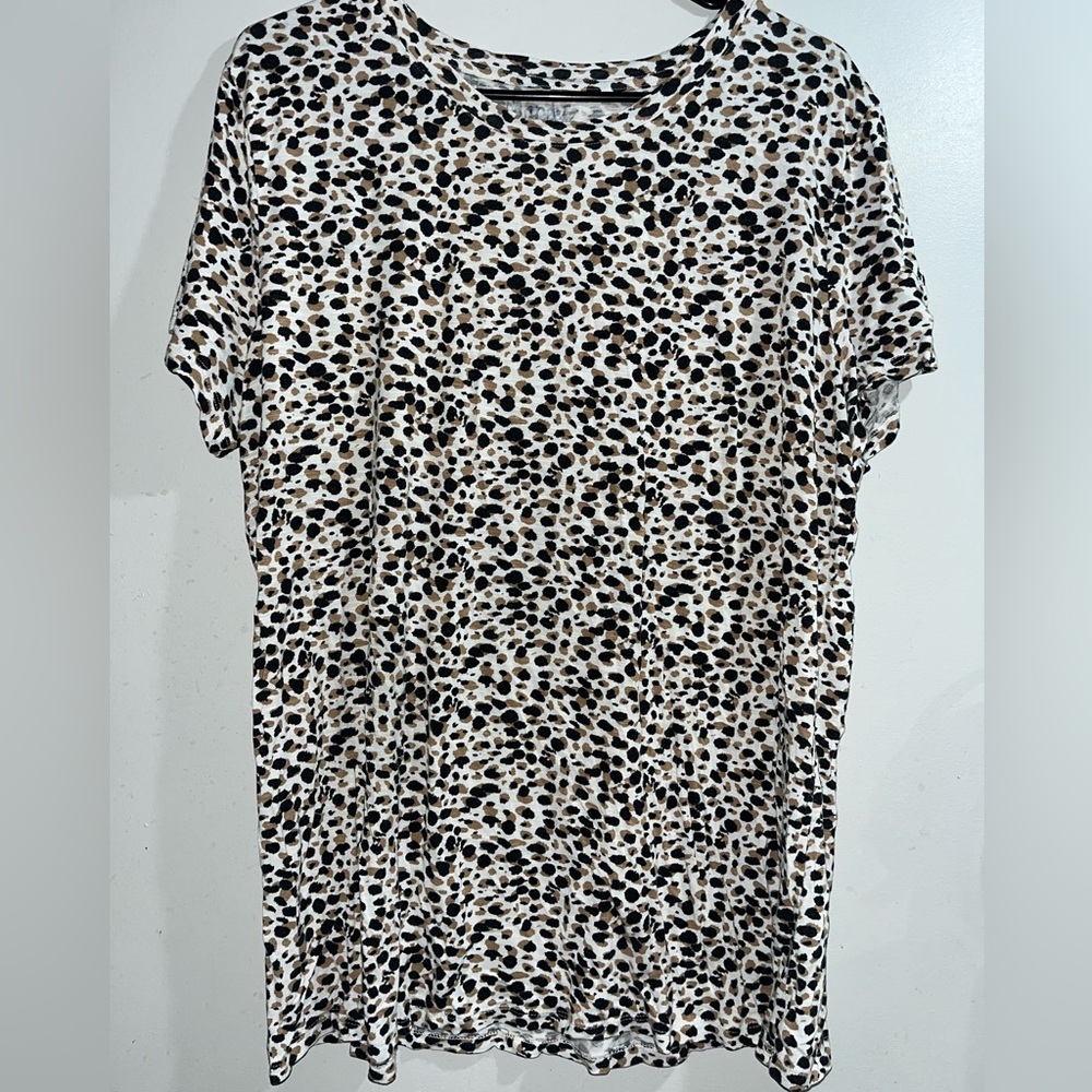 Leopard Print Short Sleeve Women's Top